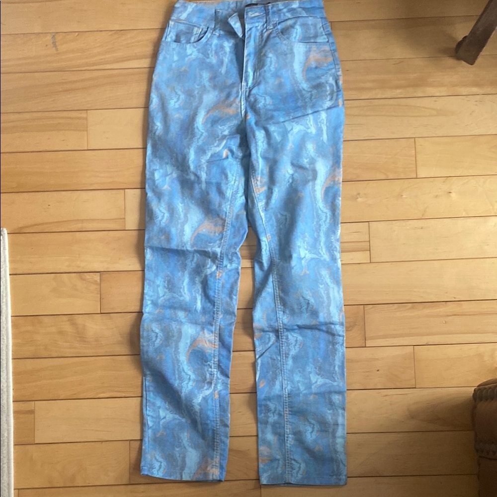 Boohoo Blue Straight Leg Jeans Classic Style